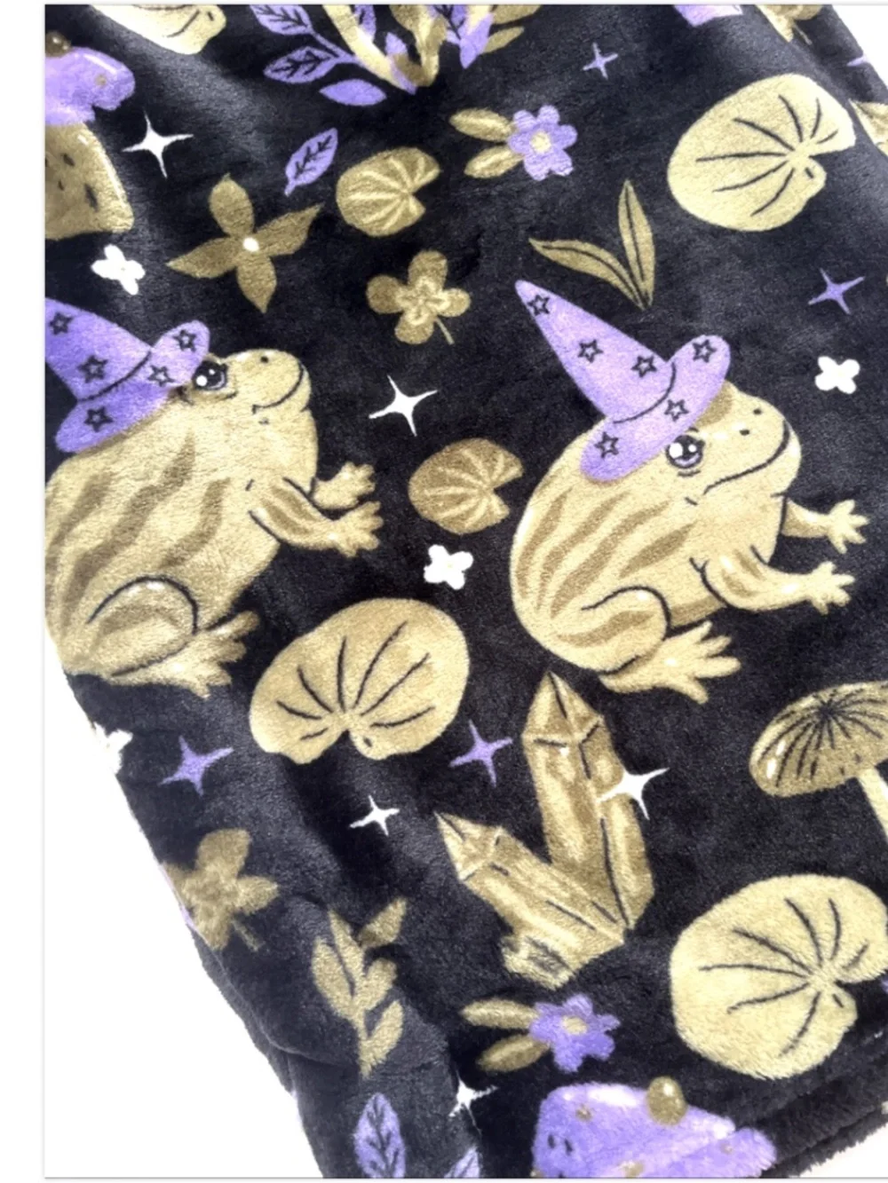 Olivia & Co Witch Frog Plush Throw Blanket 60x70 Mushroom Crystal Mystical NEW